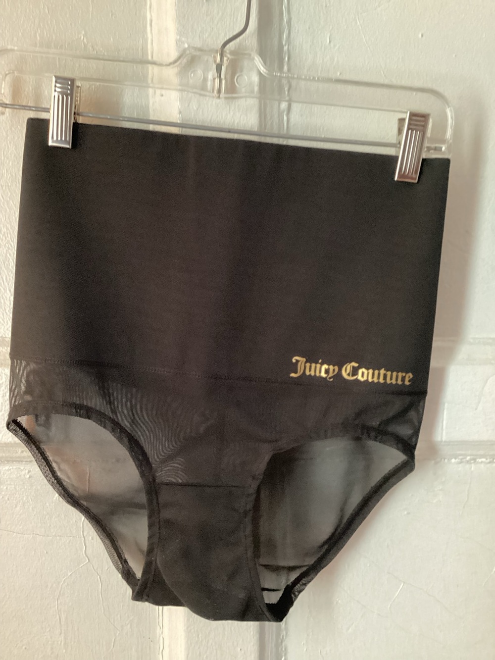 Juicy Couture Black High-Waist Shaper Briefs with Mesh Panels